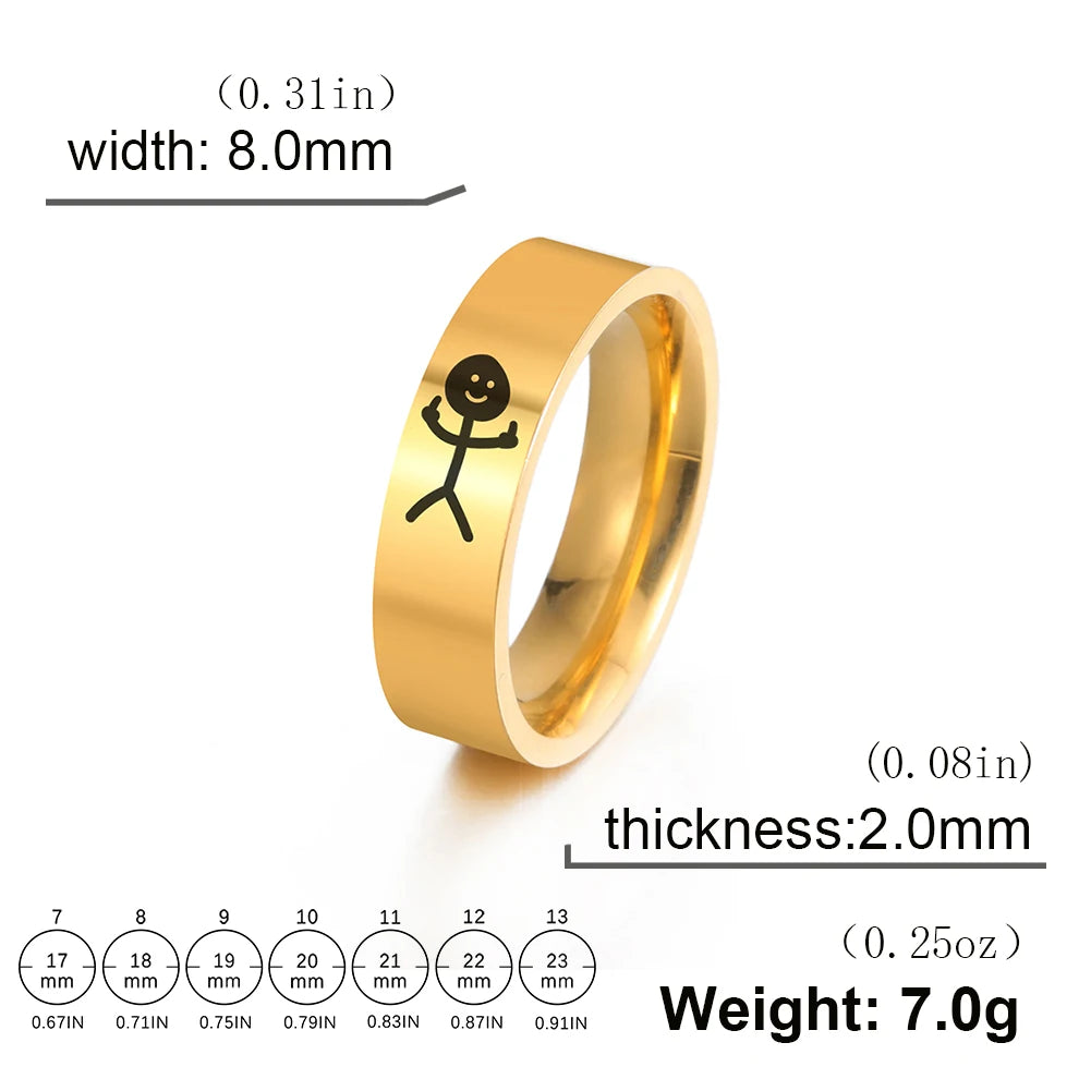 Dreamtimes Middle Finger Stickman Ring | Unique Party Gift for Couples