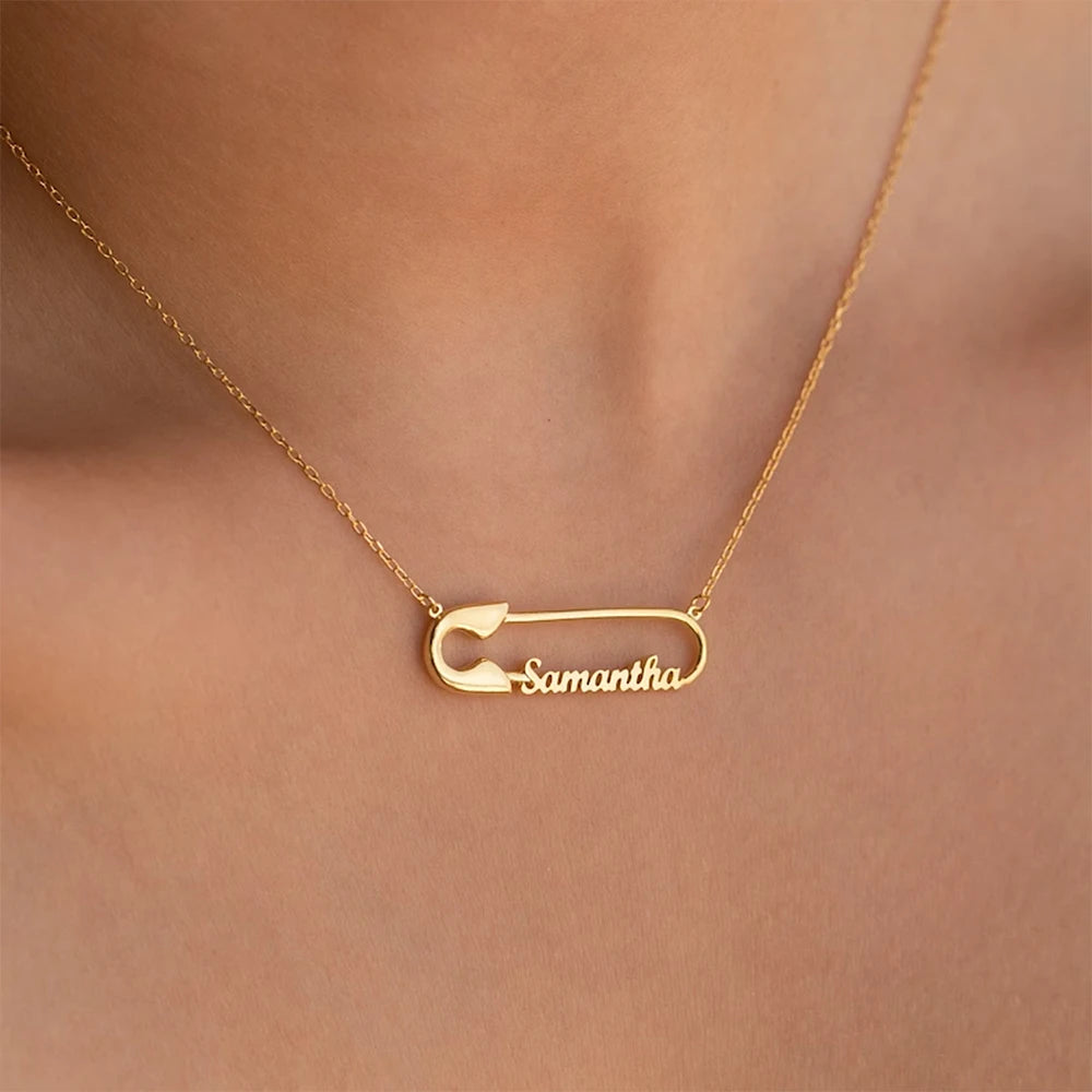 Personalized Double Name Necklace - Paper Clip Chain for Women & Men