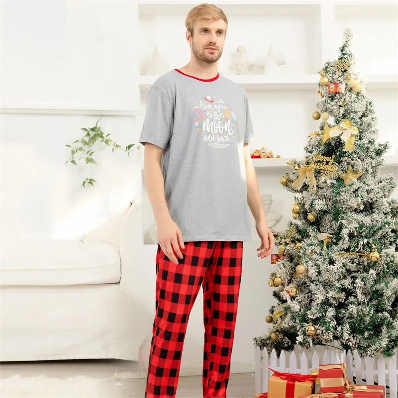 Short Sleeve Plaid Christmas Family Matching Outfits - Pajama Sets for Mother, Daughter, Father, and Son