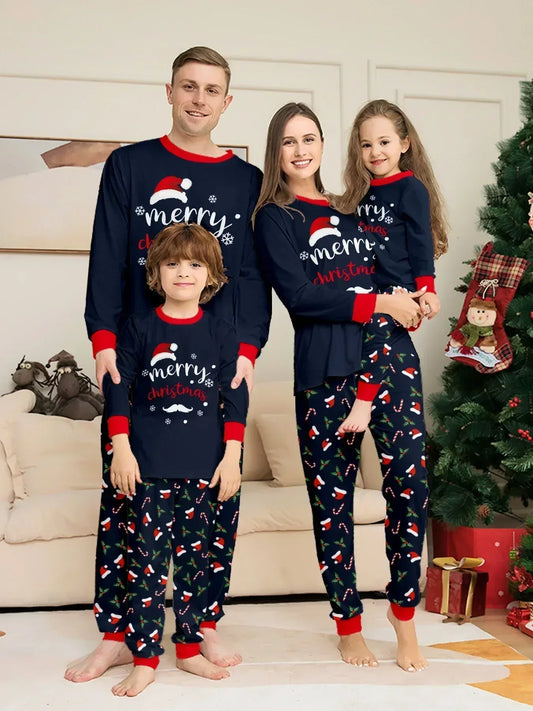 Merry Christmas Print Family Pajama Set - Matching Outfits for the Whole Family