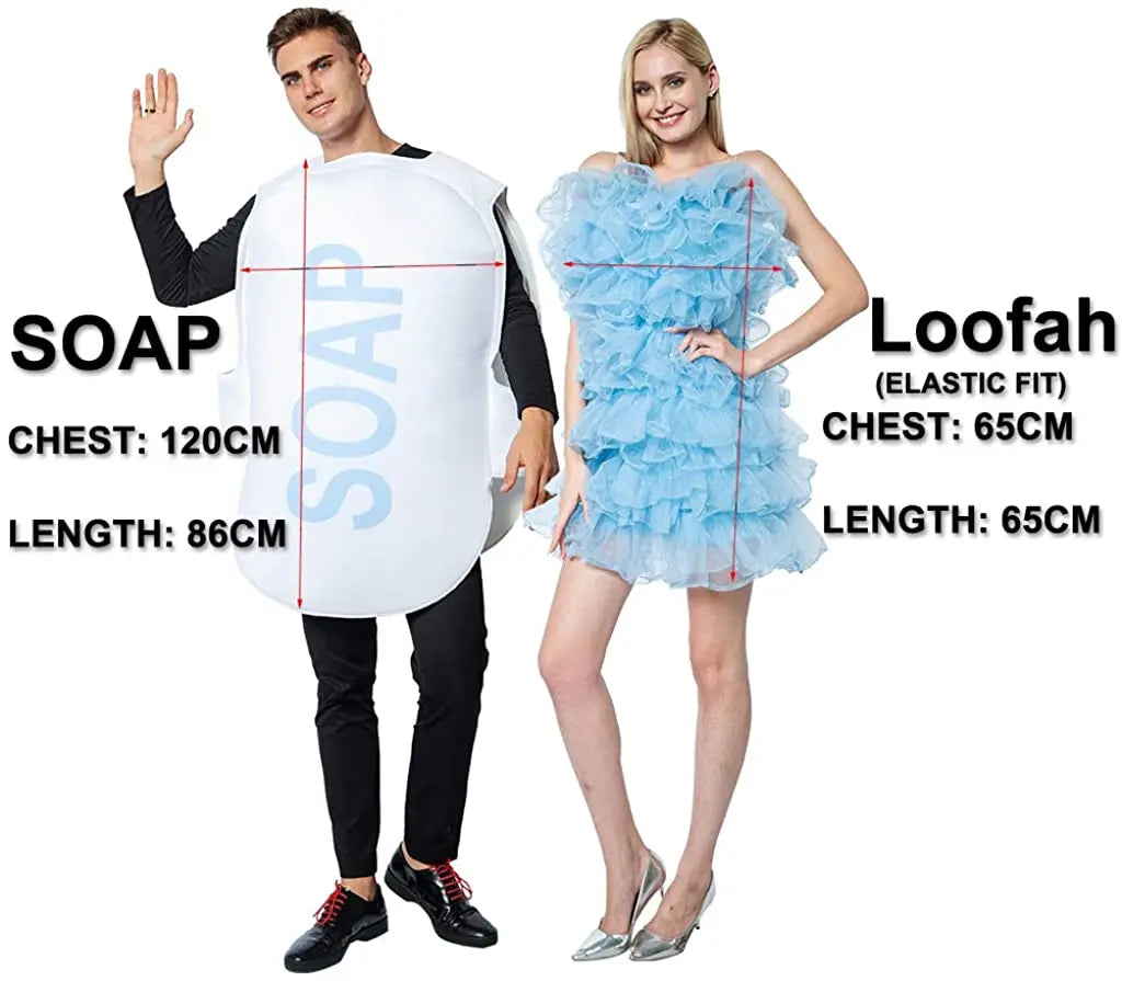 Loofah and Soap Bath Cosplay Costume for Couples - Perfect for Halloween and Parties