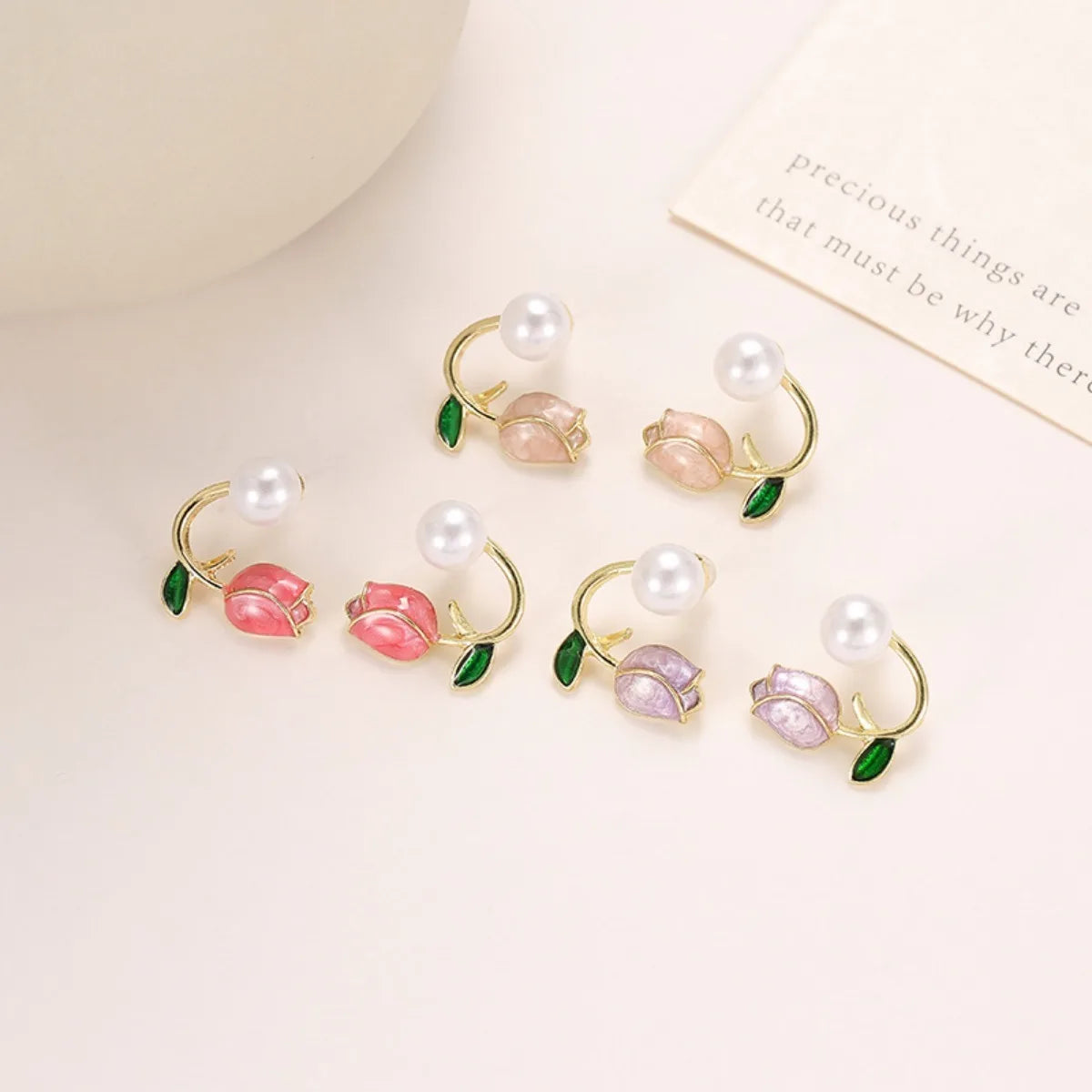 Tulip Flower Stud Earrings - Lightweight Summer Fashion Jewelry Gift