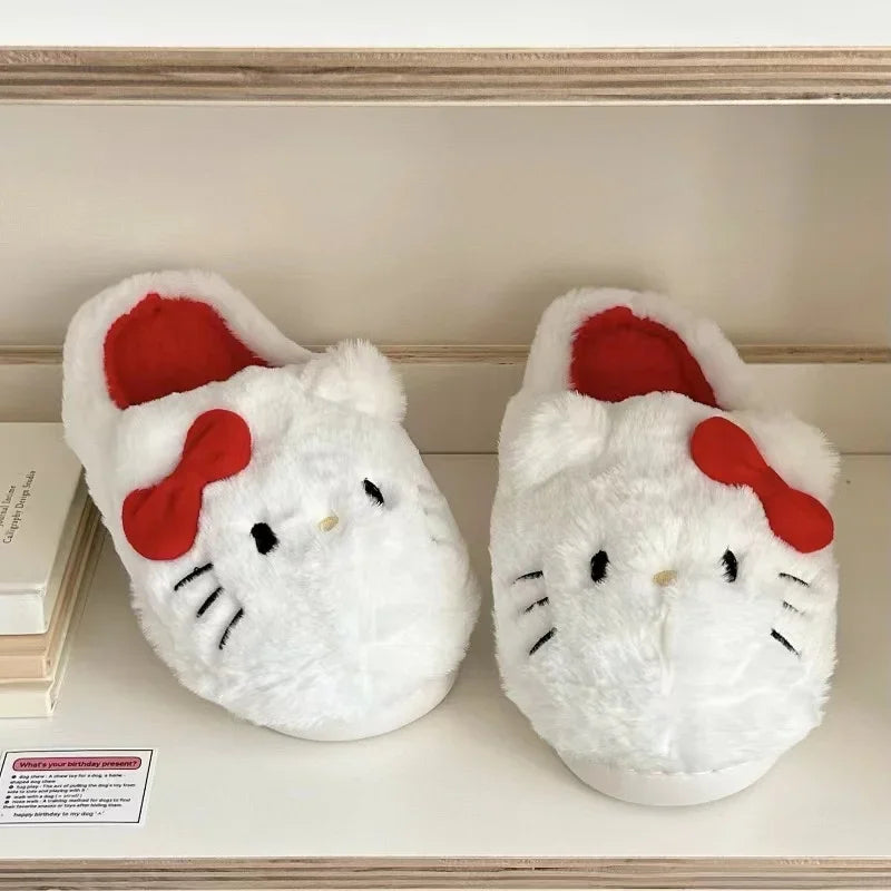 Hello Kitty Kawaii Plush Slippers | Soft and Comfy Sanrio Footwear