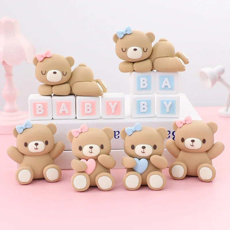 Cute 3D Bear Doll Cake Topper - Ideal for Boy or Girl Birthday Party