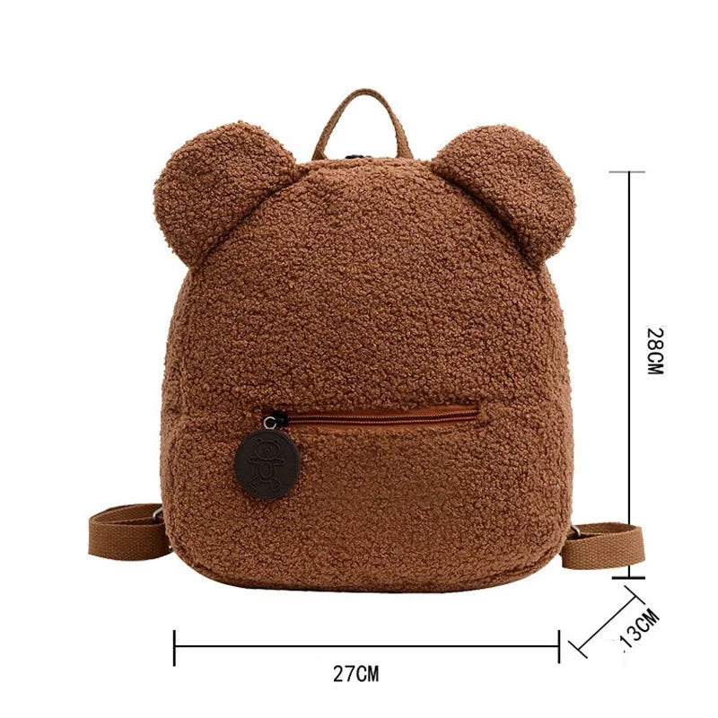 Personalized Bear Backpack for Girls - Custom Name Plush Toddler Daypack