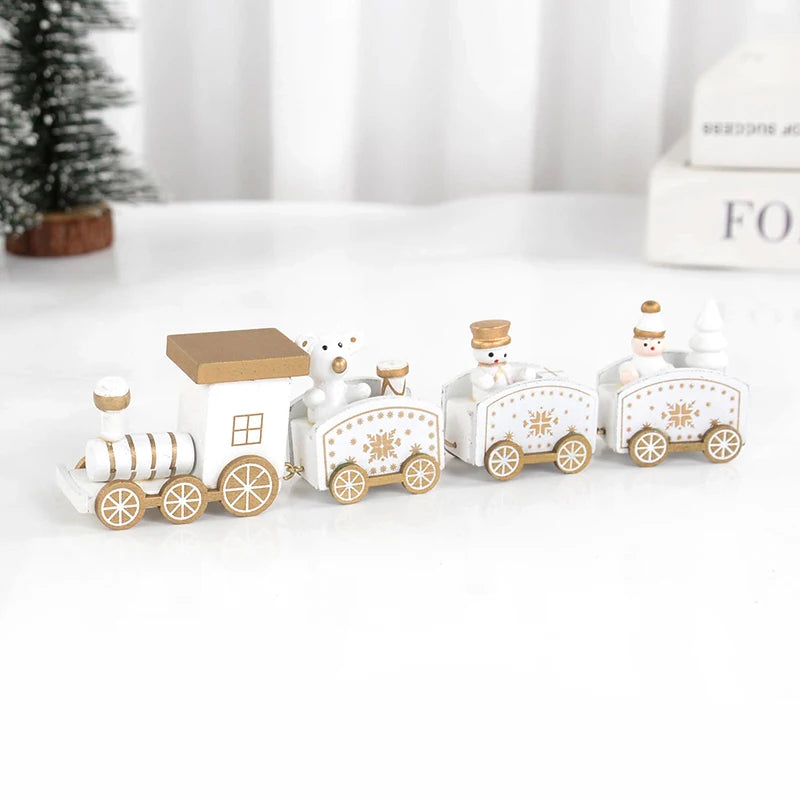 Merry Christmas Wooden Train Decoration - 2024 Holiday Decor