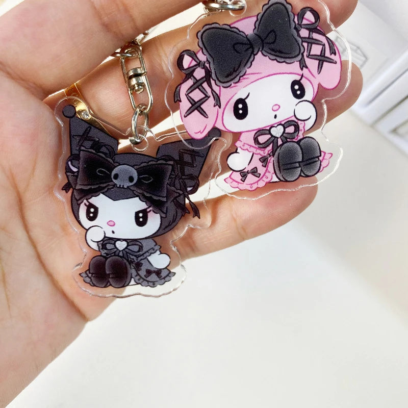 Cute Couple Keychain | Sanrio Kuromi & My Melody Acrylic Bag Charm