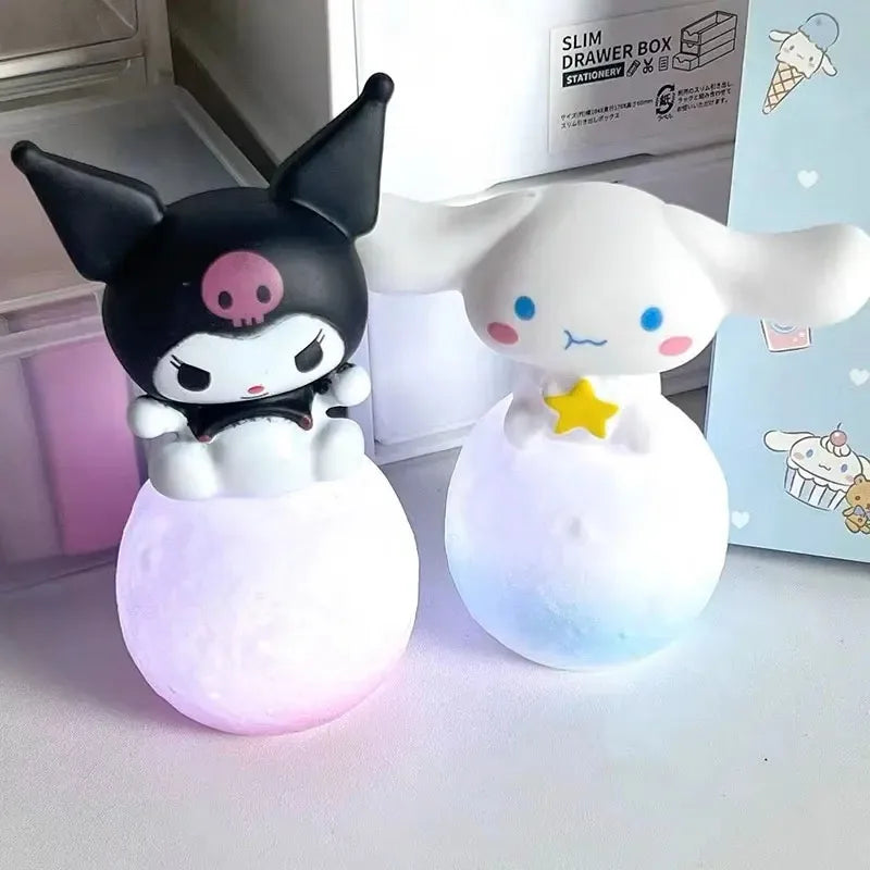 Anime Night Light Figures - Adorable Kuromi and Cinnamoroll Glow Toys