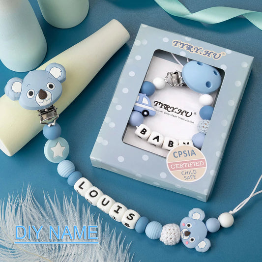 DIY Silicone Baby Pacifier Chain - Personalised Name Teething Clip