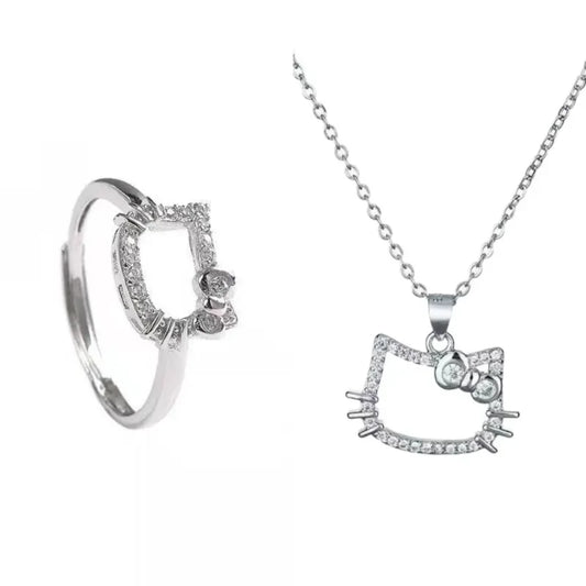 Stylish Hello Kitty Necklace & Ring | Perfect Gift for Girls & Ladies