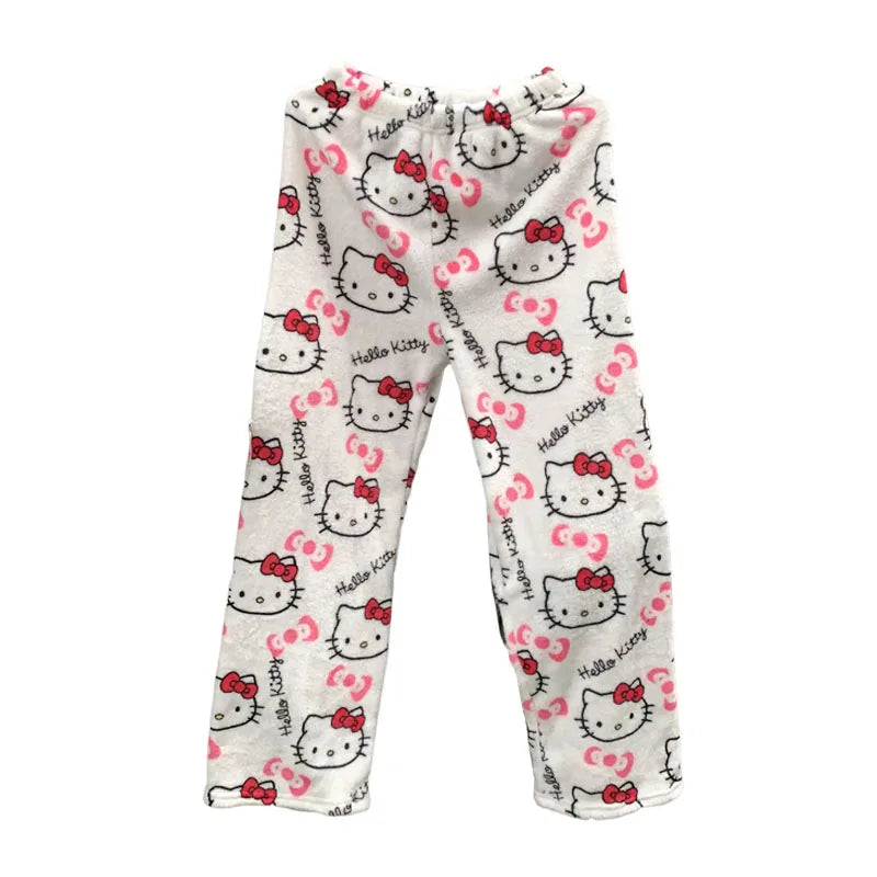 Hello Kitty Pajama Pants - Cozy Sanrio Fleece Trousers for Women