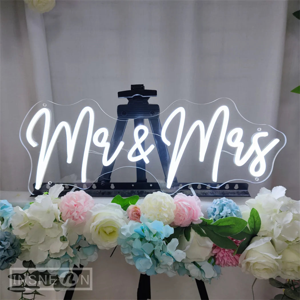 Personalised Mr & Mrs Neon LED Sign - Perfect for Weddings & Home