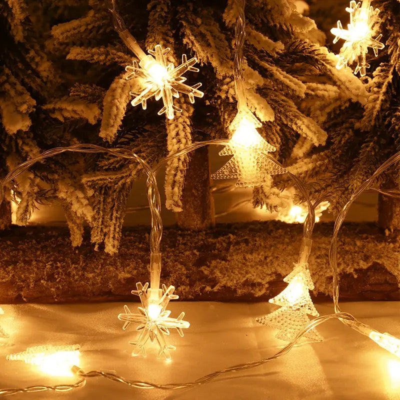 Merry Christmas Snowflake Light String - Holiday Home Decorations