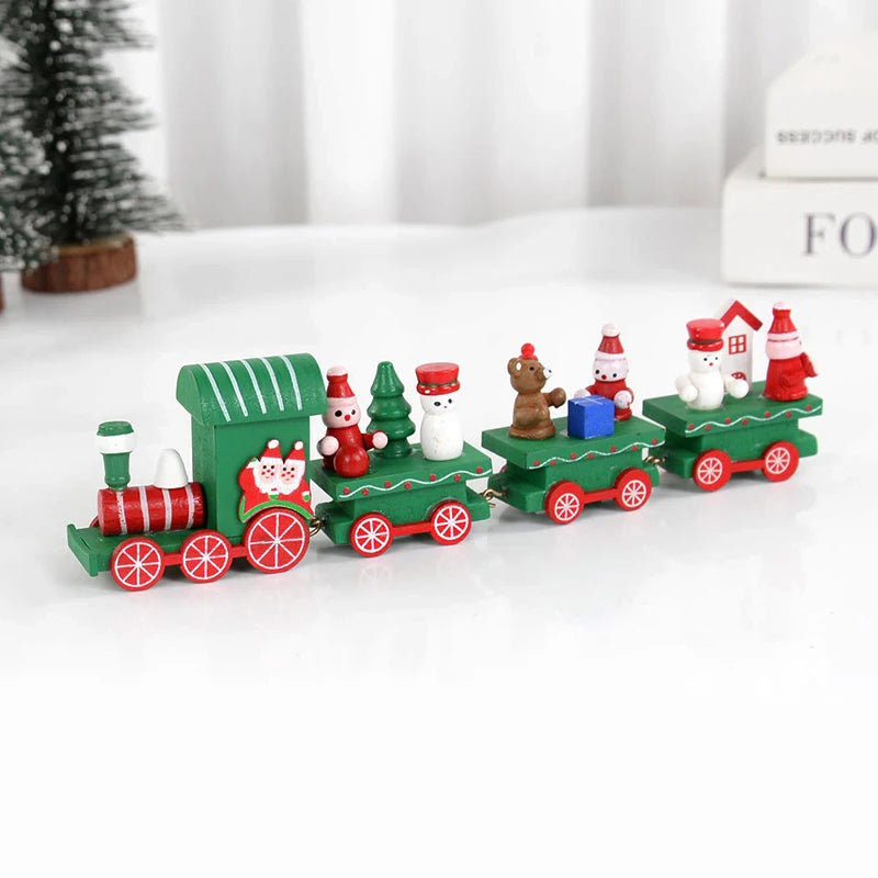 Merry Christmas Wooden Train Decoration - 2024 Holiday Decor