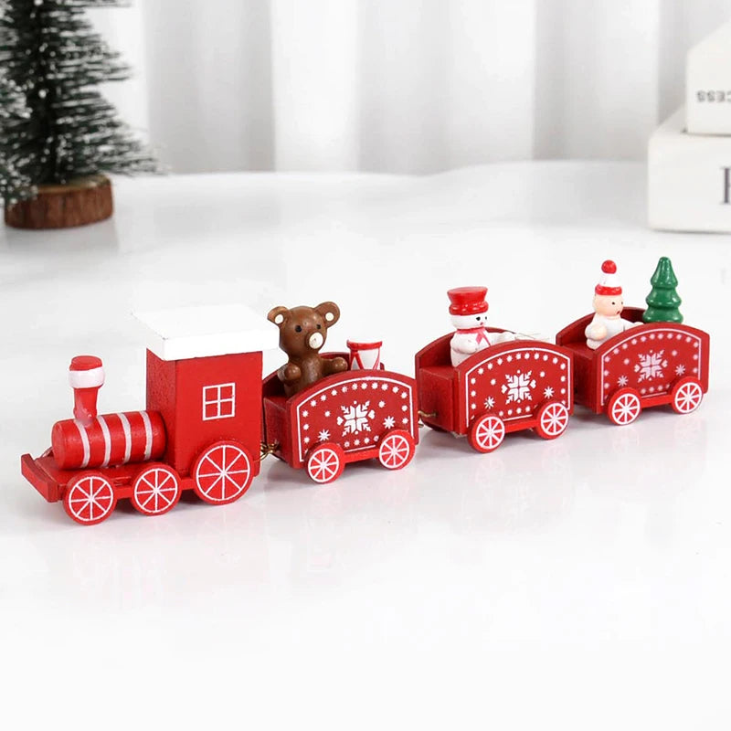 Merry Christmas Wooden Train Decoration - 2024 Holiday Decor