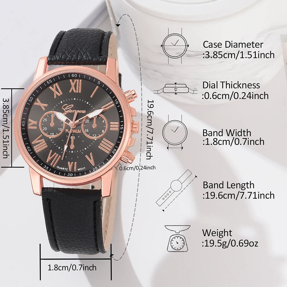 Fashionable Starry Sky Dial Quartz Wristwatch & Jewelry Set