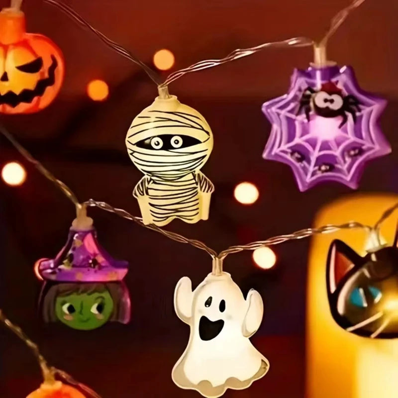 Decorative LED Lights for Halloween | Pumpkin & Ghost String Decor