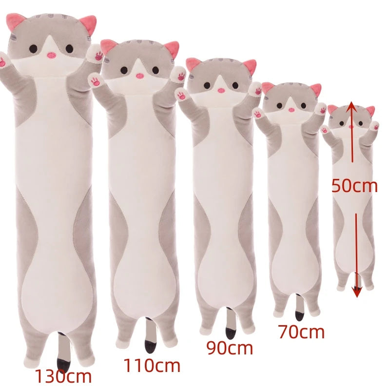 Cute Cat Pillow - Soft Plush Long Cat Stuffed Animal for Kids