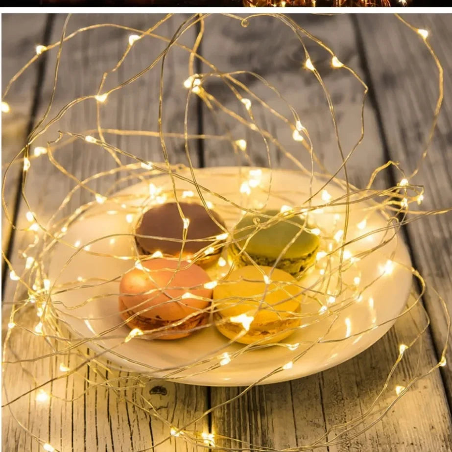 DIY Christmas Decoration LED Lights – Waterproof Copper Wire String Lights