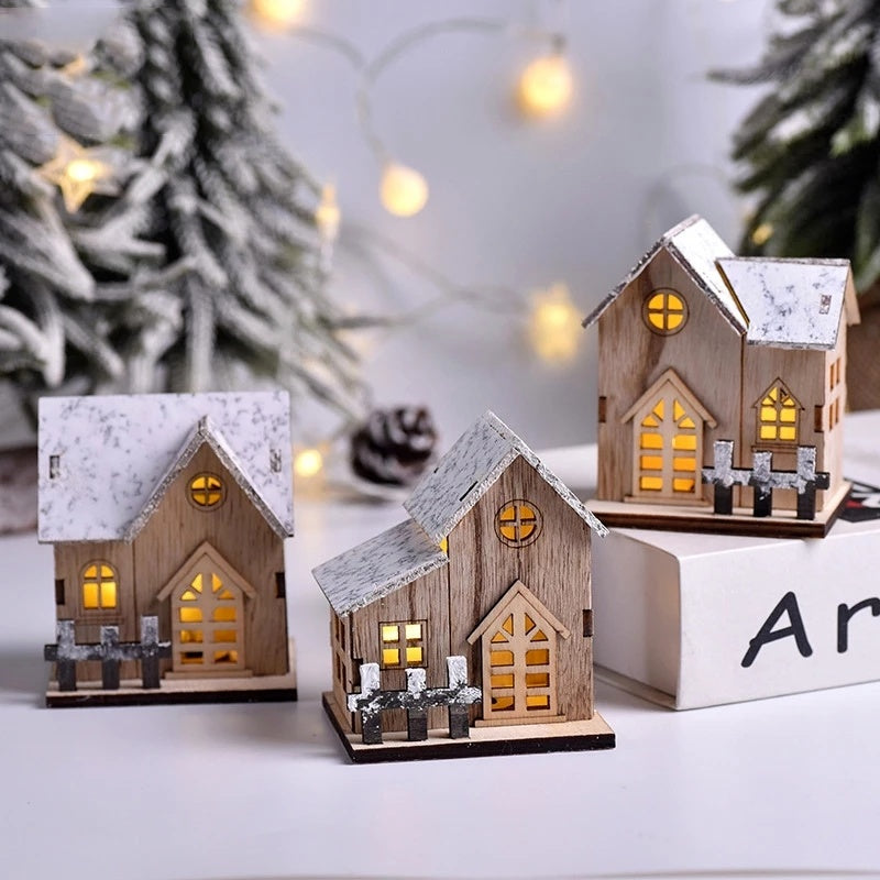 Christmas Wooden House Light - Cozy Cabin Ornament for Your Home