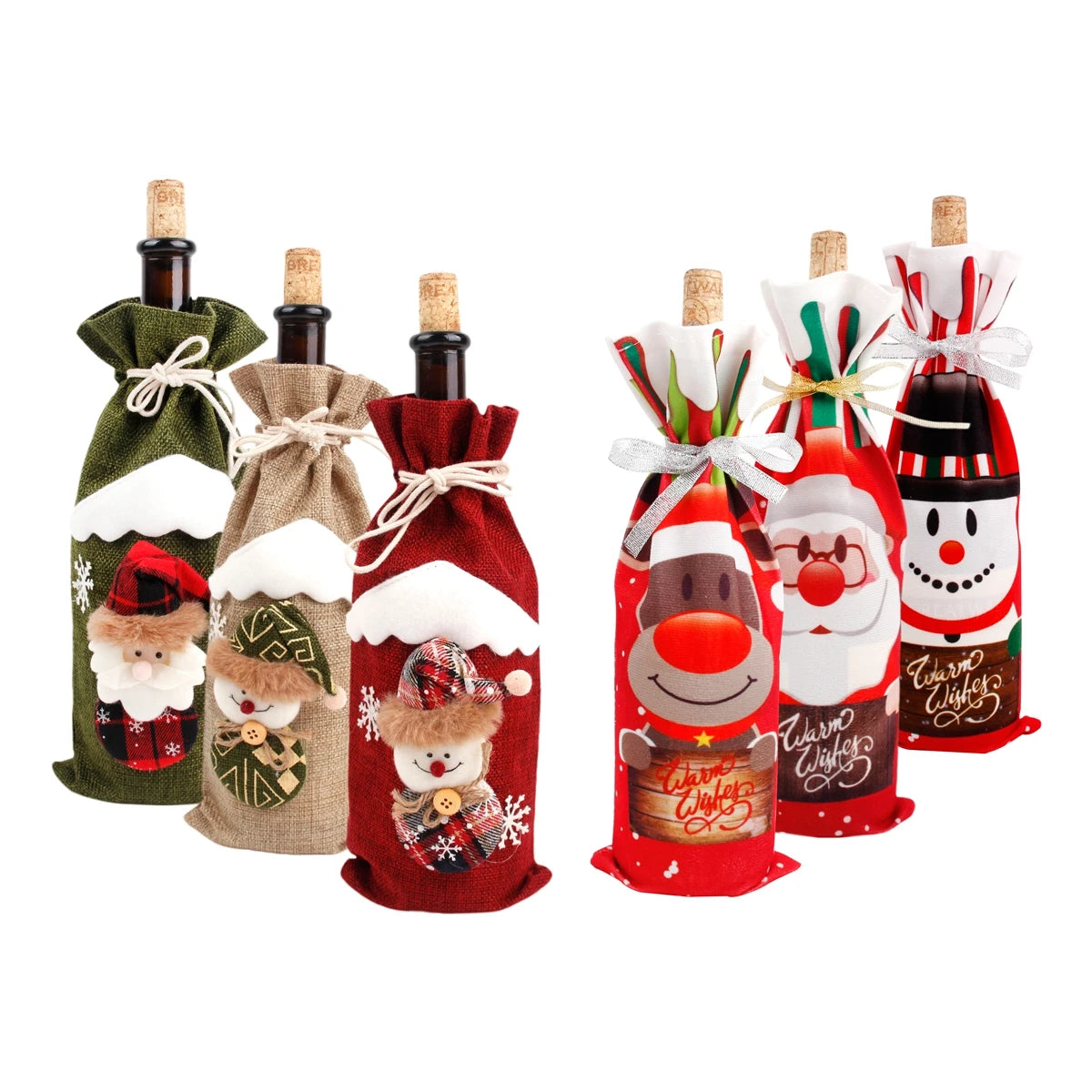 Merry Christmas Wine Bottle Cover - Perfect Holiday Gift Decoration