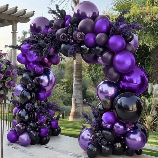 Haunted Halloween Balloon Arch Kit - Black & Purple Party Decor