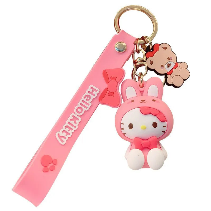 Sanrio Hello Kitty Keychain with Kuromi & My Melody Figures