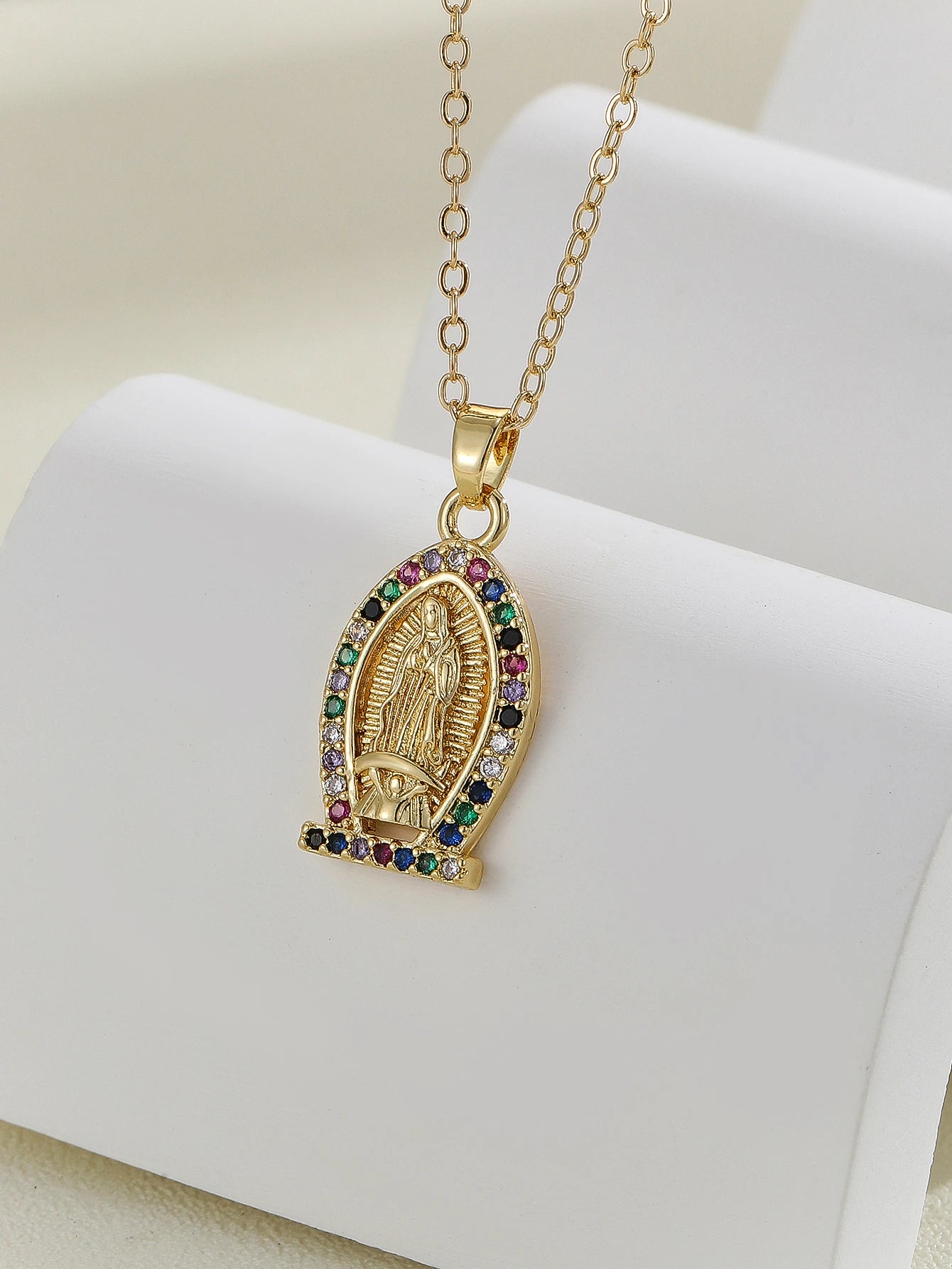 Personalized Zircon Santa Maria Series Necklace - Unique Religious Jewelry