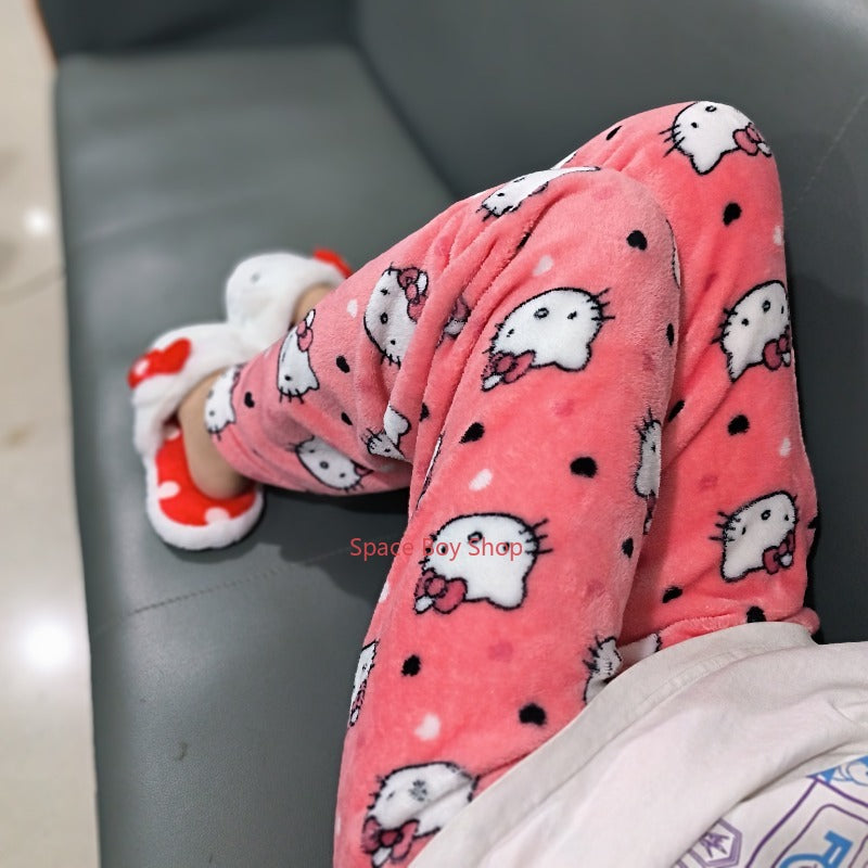 Hello Kitty Pajama Pants - Cozy Sanrio Fleece Trousers for Women