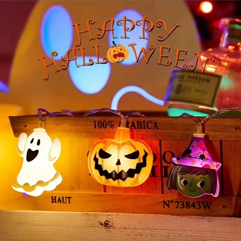 Decorative LED Lights for Halloween | Pumpkin & Ghost String Decor