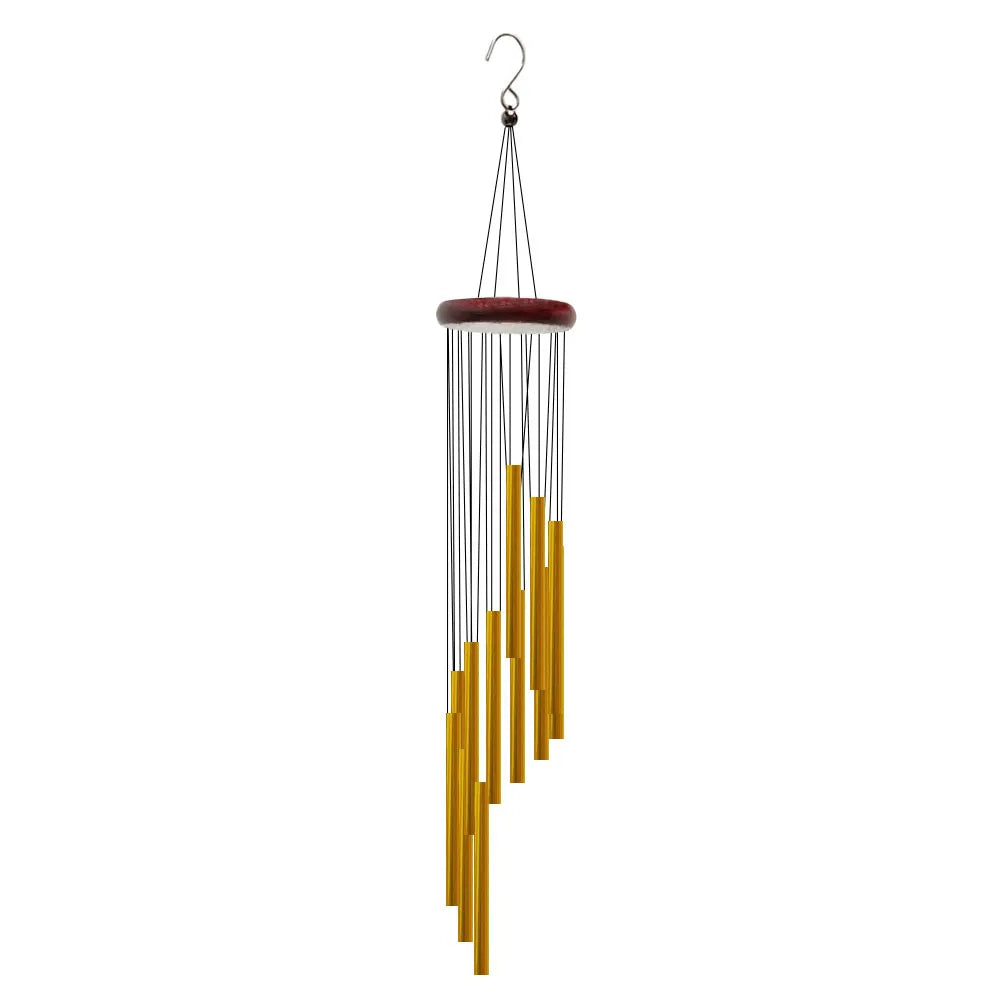 12-Tube Aluminum Alloy Wind Chimes - Gold & Silver Bells for Outdoors