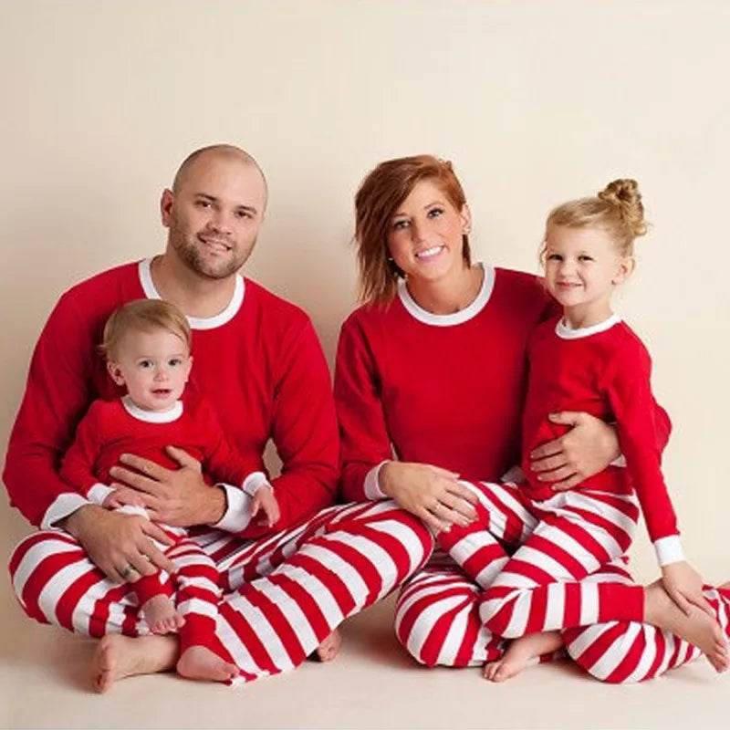 Christmas Pajamas Set - Striped Family Matching Sleepwear