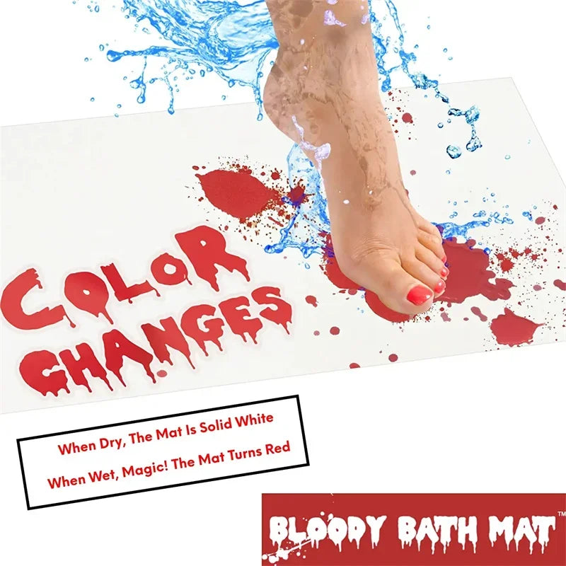 3D Bloody Bathroom Floor Mat | 40*70cm Color-changing Non-Slip Rug, Perfect Halloween Decoration