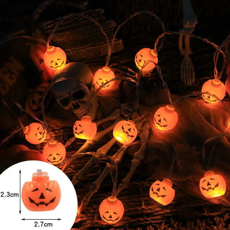 Halloween LED Light String | Pumpkin, Skull, Eyeball Shaped Lamps | Trick or Treat Lanterns