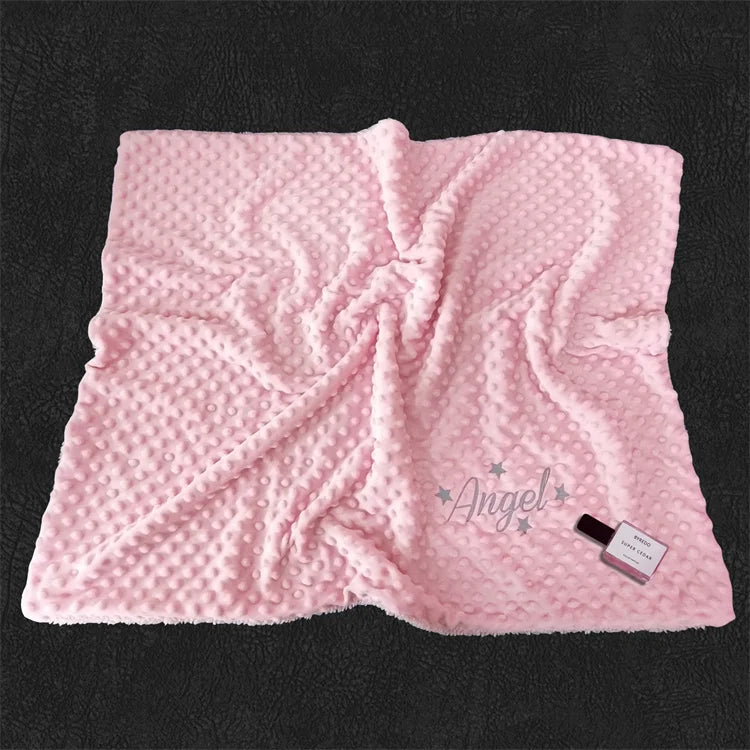 Personalized Name Baby Blanket - Soft Bubbled Fleece for Crib & Stroller