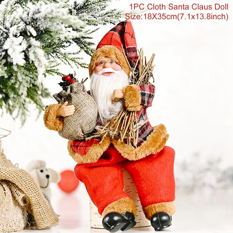 Christmas Decoration Standing Santa Doll - Festive Decor