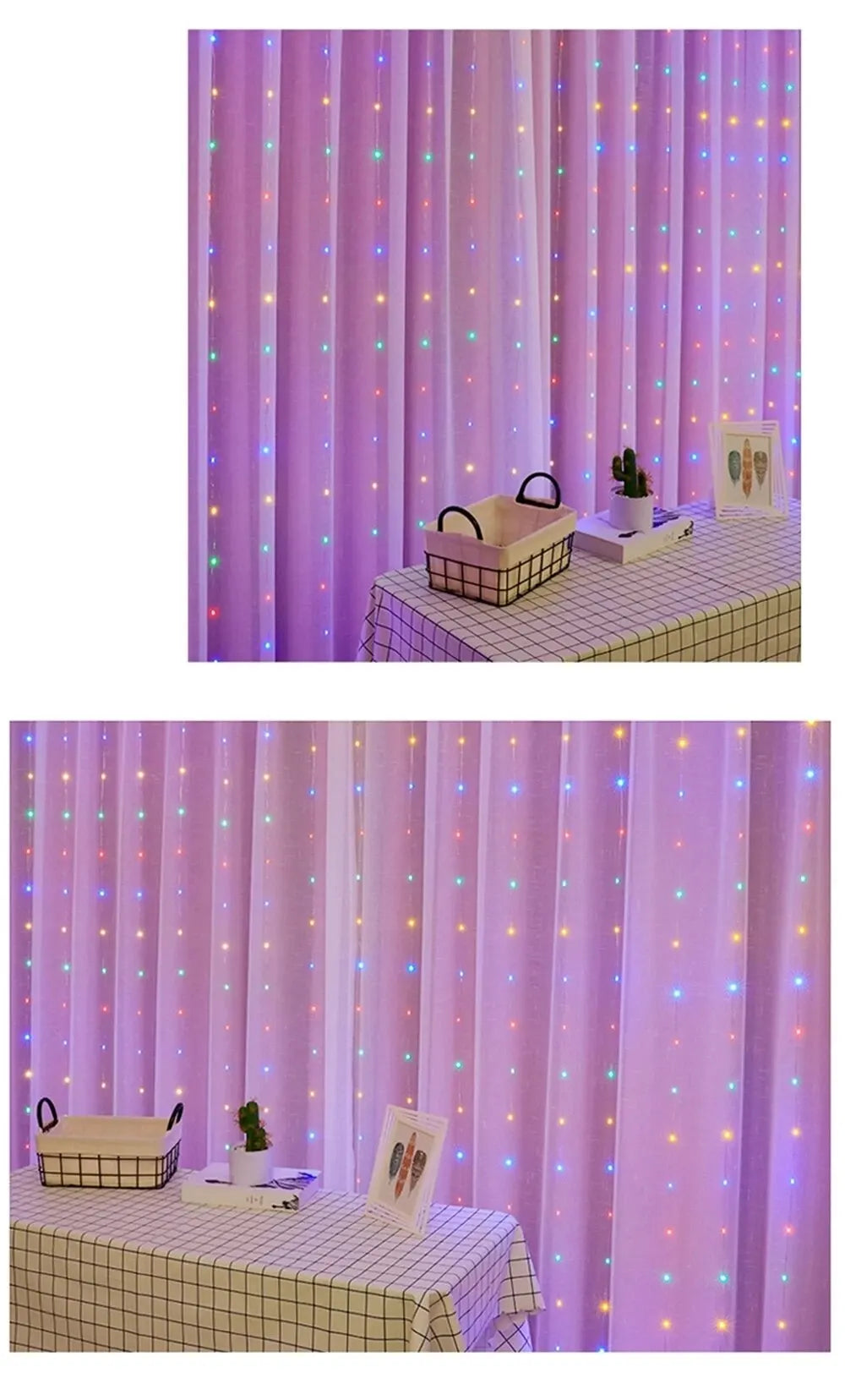 Decorative LED Garland Curtain Lights – Bedroom & Christmas Decoration