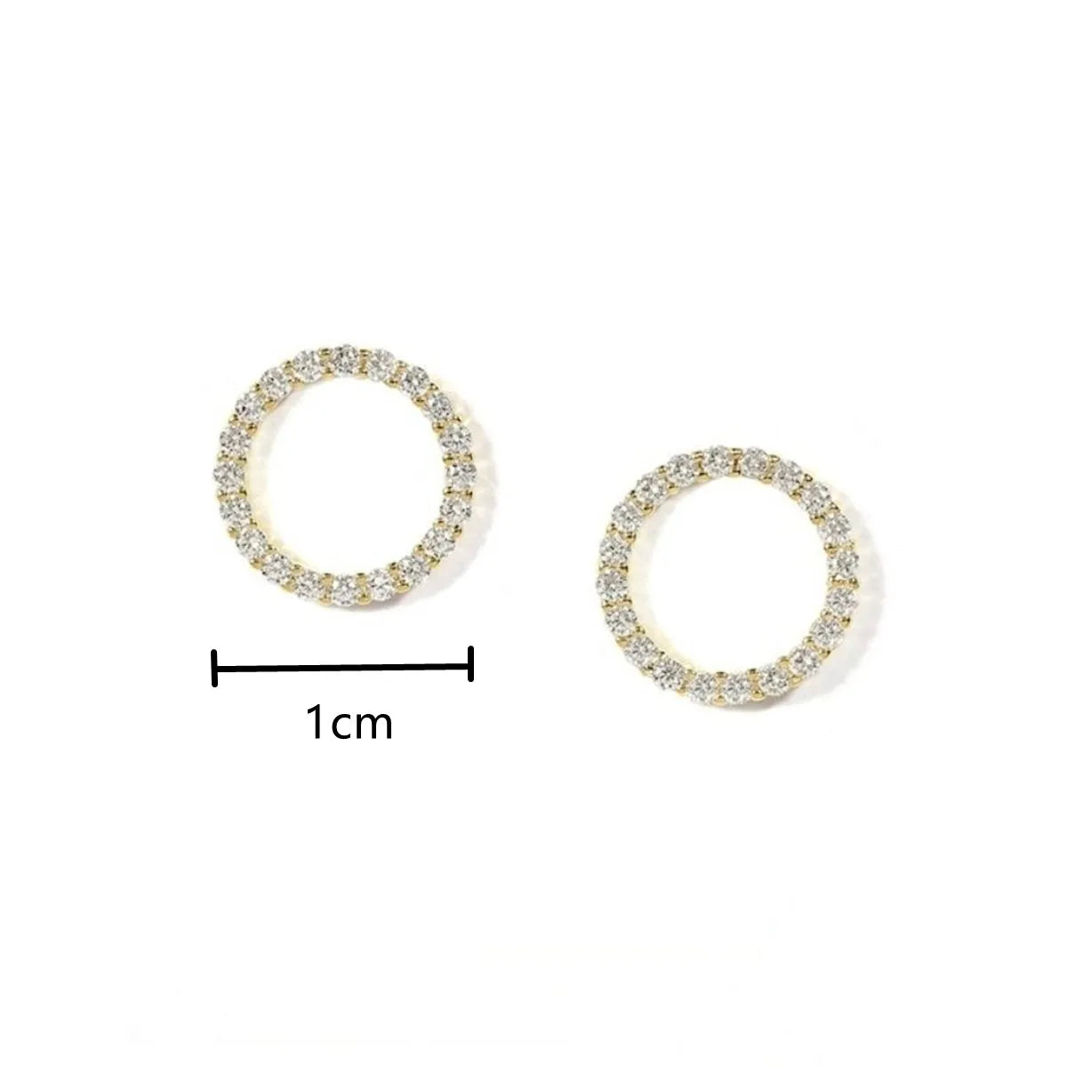 Simple Gold Crystal Stud Earrings - Elegant Fashion Jewelry for Women