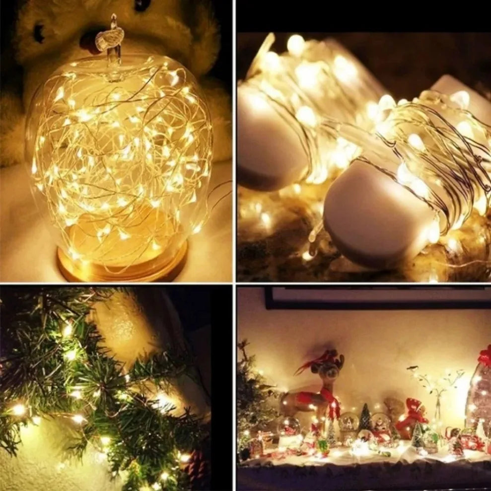 DIY Christmas Decoration LED Lights – Waterproof Copper Wire String Lights