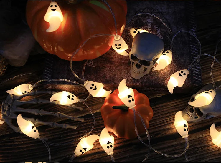 Halloween LED Light String | Pumpkin, Skull, Eyeball Shaped Lamps | Trick or Treat Lanterns