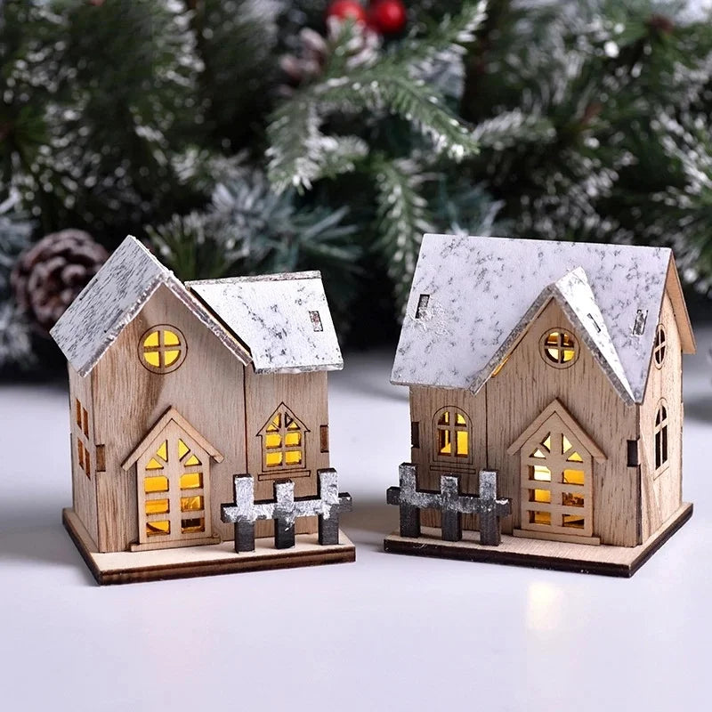 Christmas Wooden House Light - Cozy Cabin Ornament for Your Home