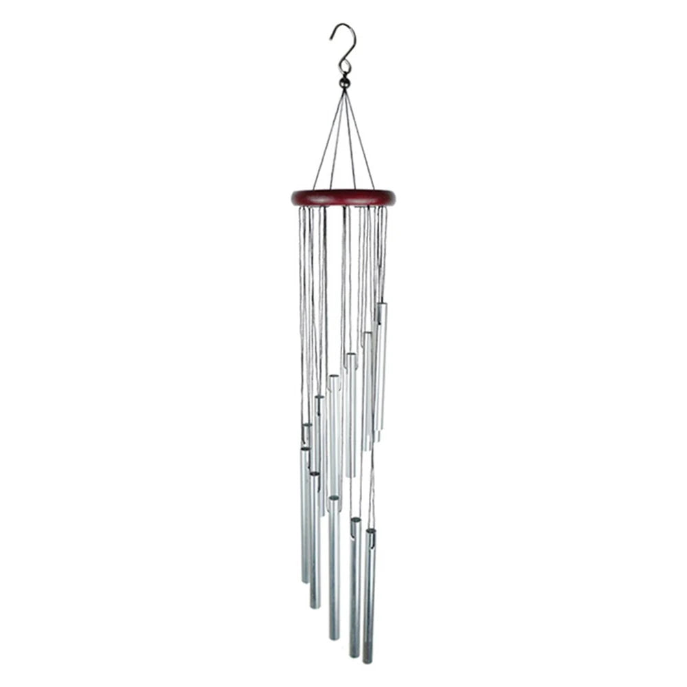 12-Tube Aluminum Alloy Wind Chimes - Gold & Silver Bells for Outdoors