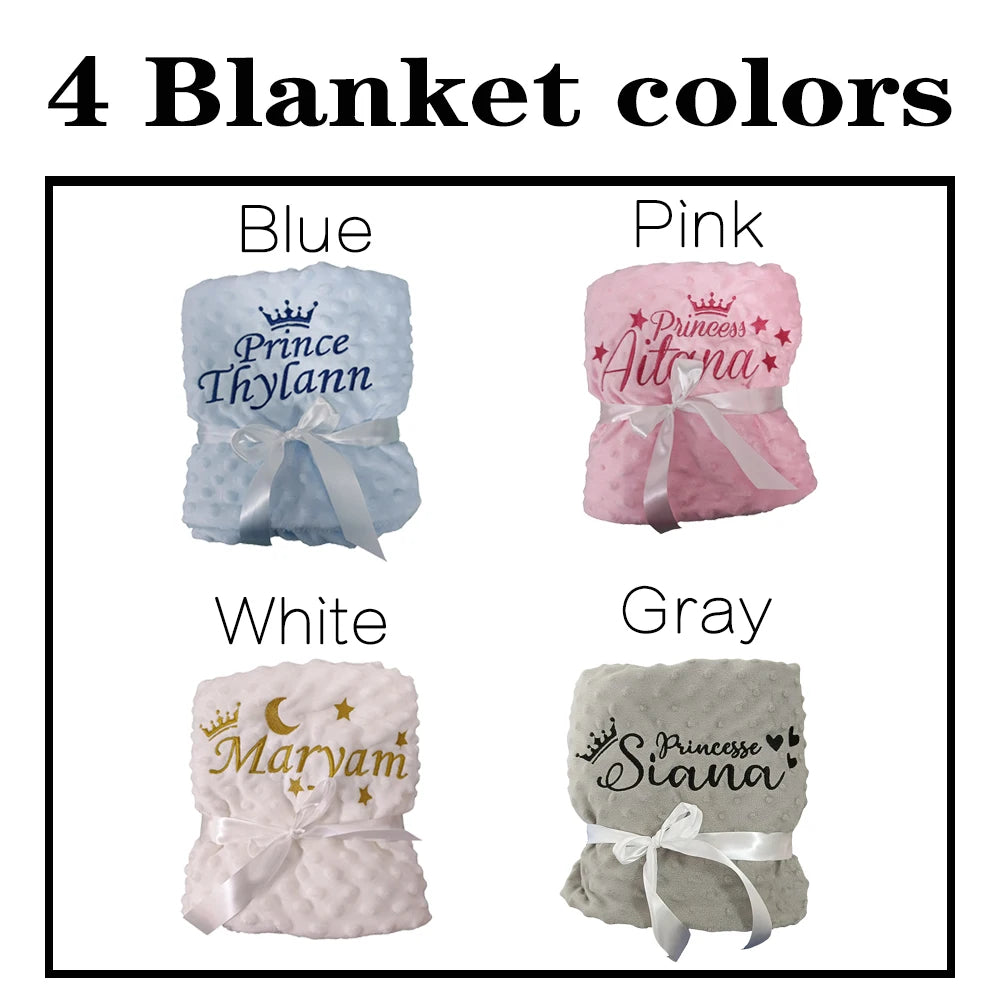 Personalized Name Baby Blanket - Soft Bubbled Fleece for Crib & Stroller