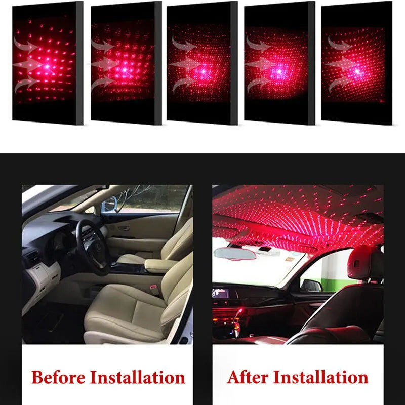 Atmospheric USB LED Star Projector – Perfect Car Accessory for Night Drives