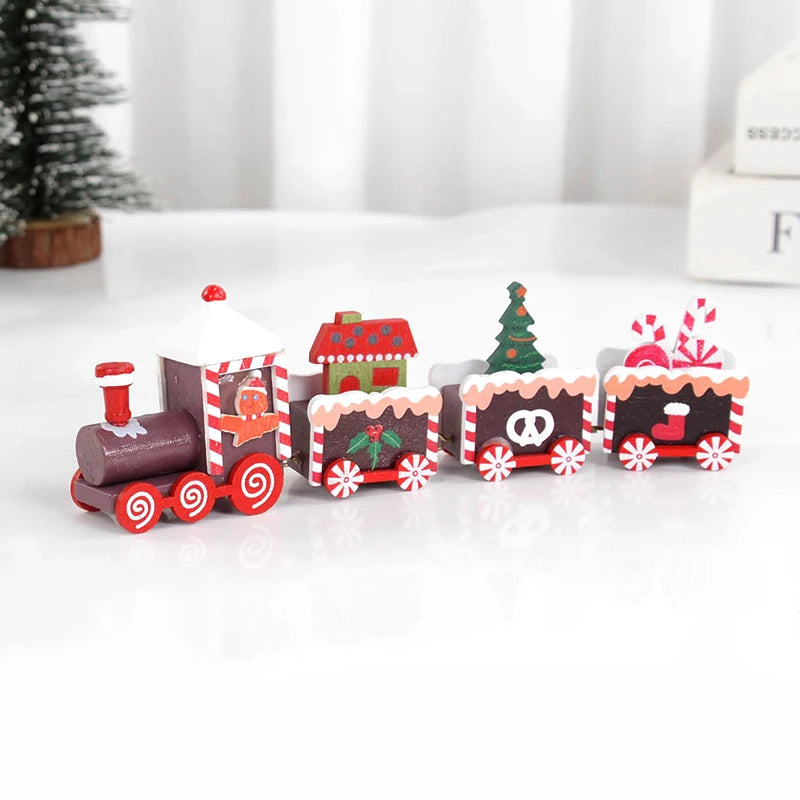 Merry Christmas Wooden Train Decoration - 2024 Holiday Decor