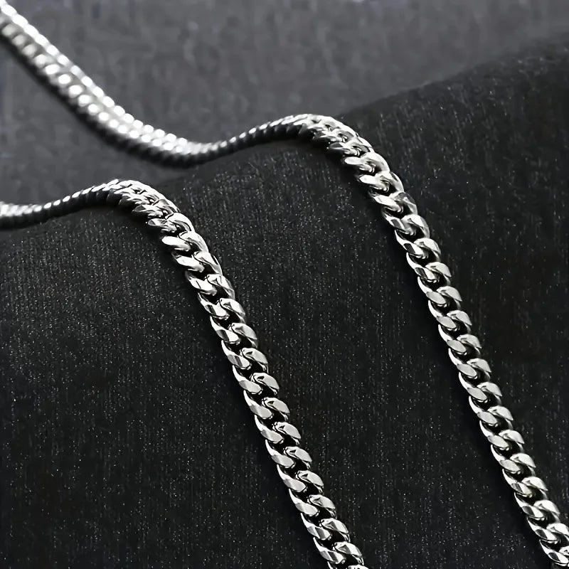 To My Husband, Boyfriend, Silver Stainless Steel Cuban Chain - Perfect Valentine’s Day Gift