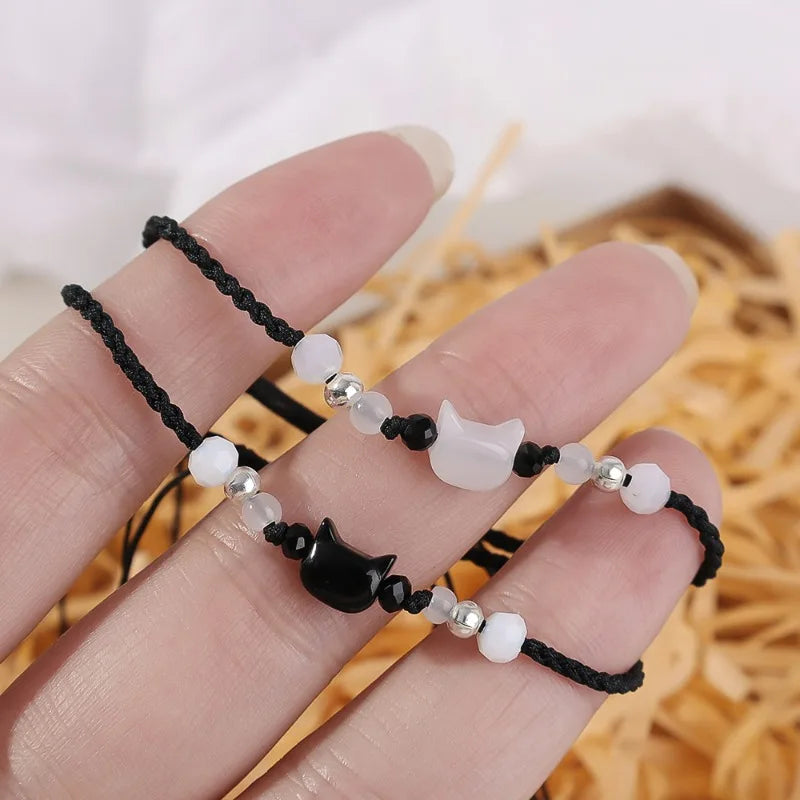 Handmade Moonstone Obsidian Bracelet - Gift for Couples