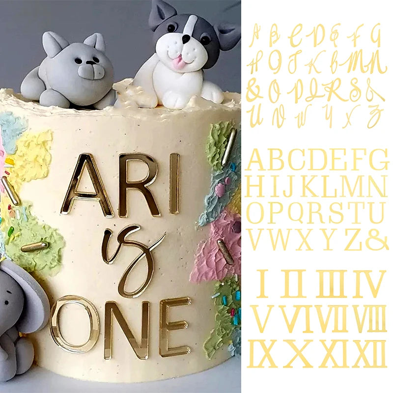 DIY Custom Name Cake Topper - Gold Acrylic Letters for Party Decor