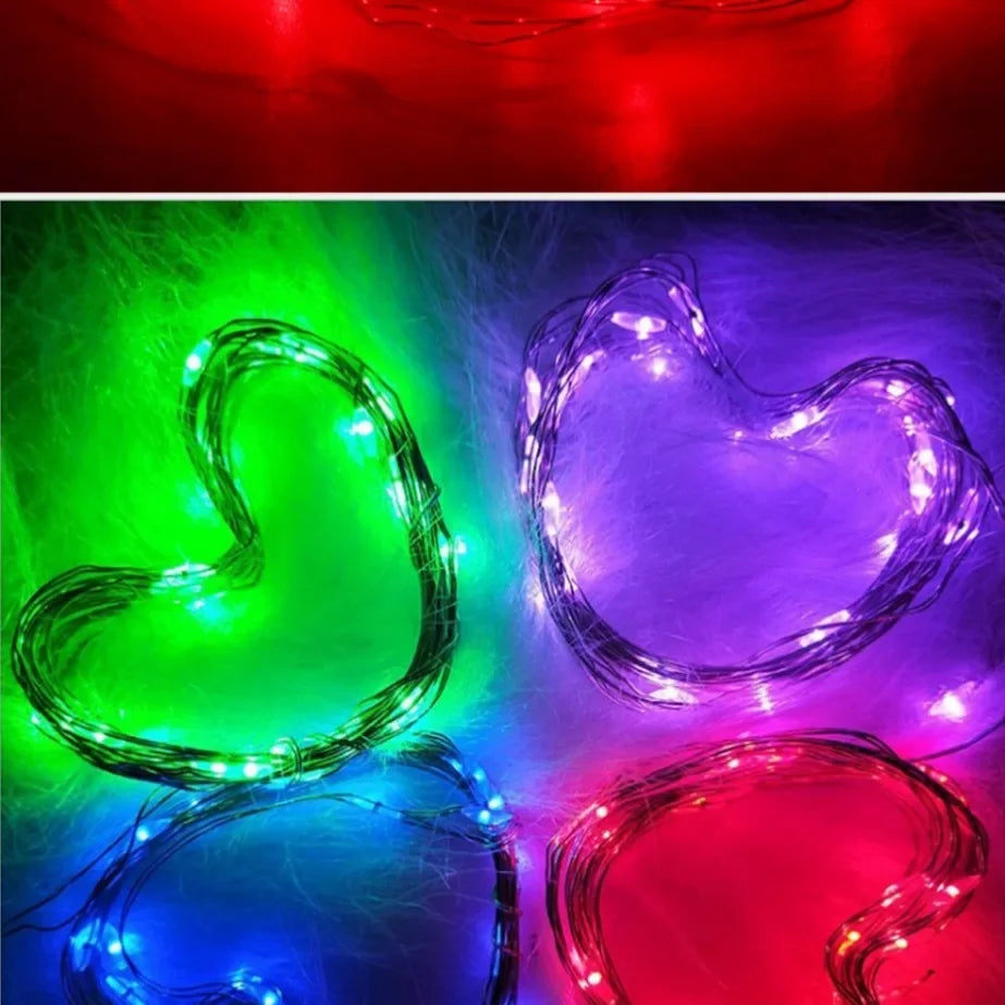 DIY Christmas Decoration LED Lights – Waterproof Copper Wire String Lights