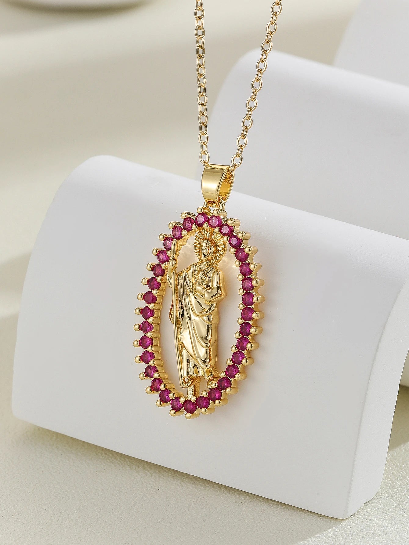 Personalized Zircon Santa Maria Series Necklace - Unique Religious Jewelry